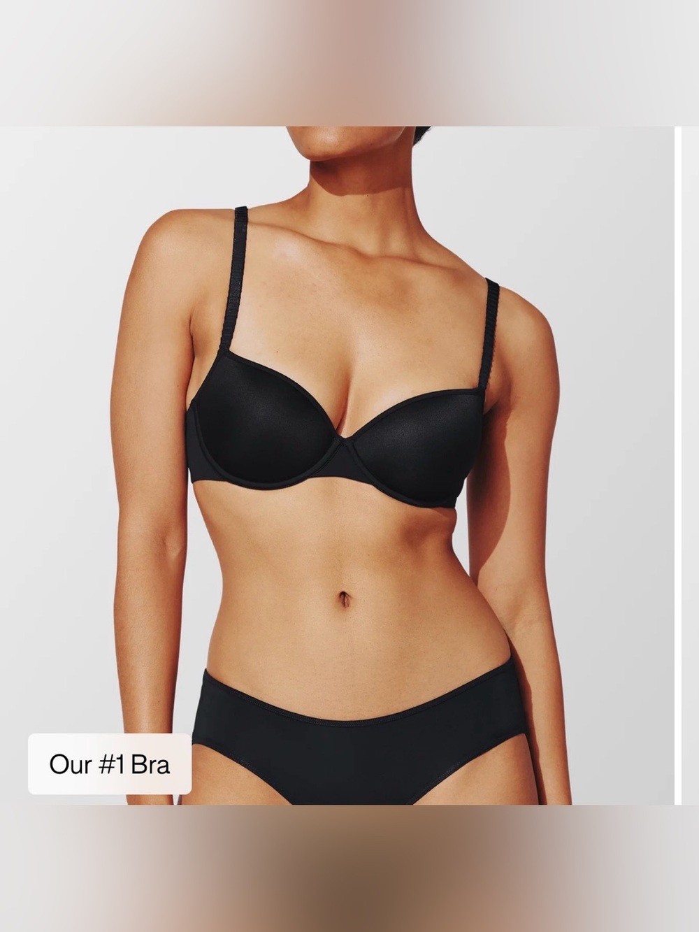 Thirdlove 24/7 classic t shirt bra black 34D